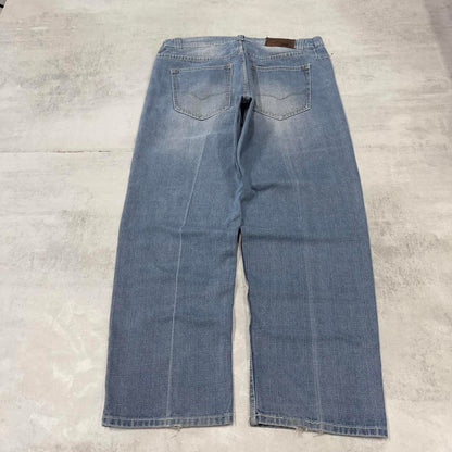 00s baggy y2k skater jeans W38L30 90s Royal Blue loose 90s style hip hop pants casual streetwear
