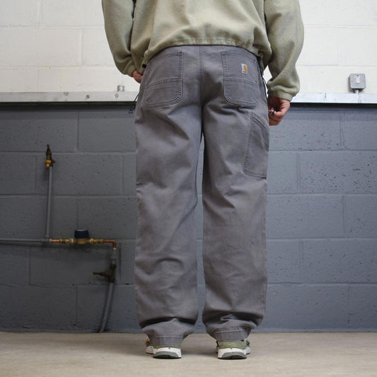 Vintage Carhartt carpenter pants grey 90s skater style W38L32 relaxed carpenters
