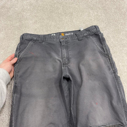 Vintage Carhartt cargo pants grey Loose relaxed fit canvasy skate style workwear cargo pants