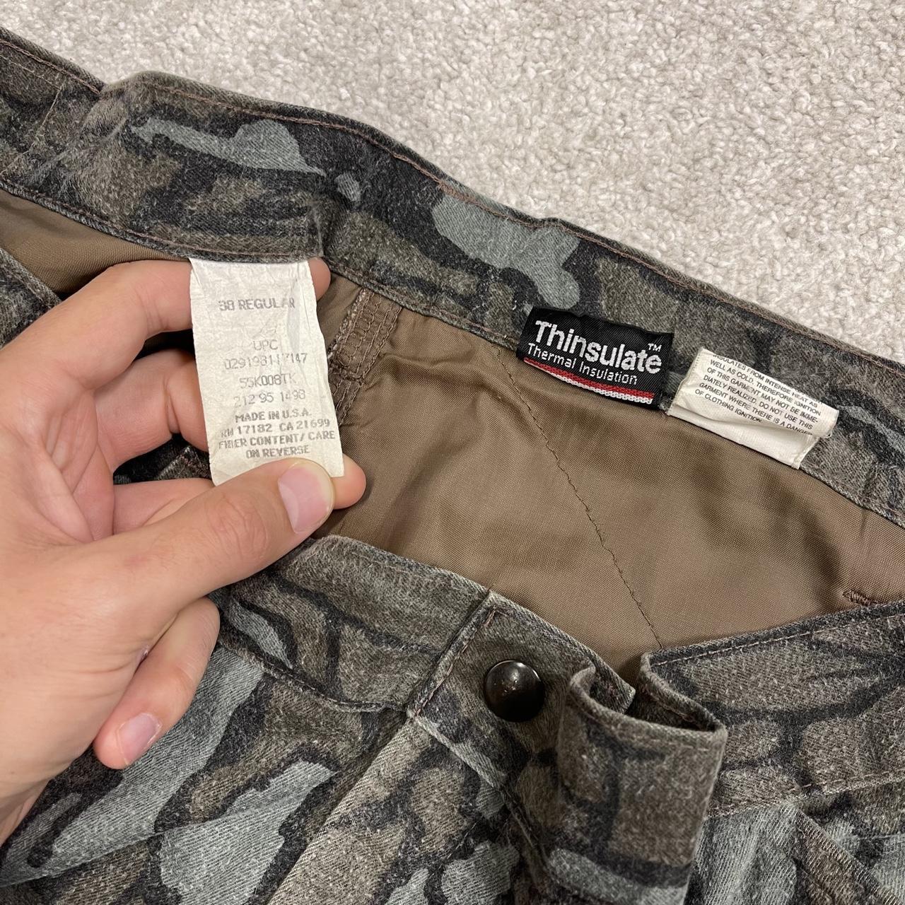 Vintage Duxbak baggy camo pants grey brown Wide leg Thinsulate insulated Trebark camouflage trousers