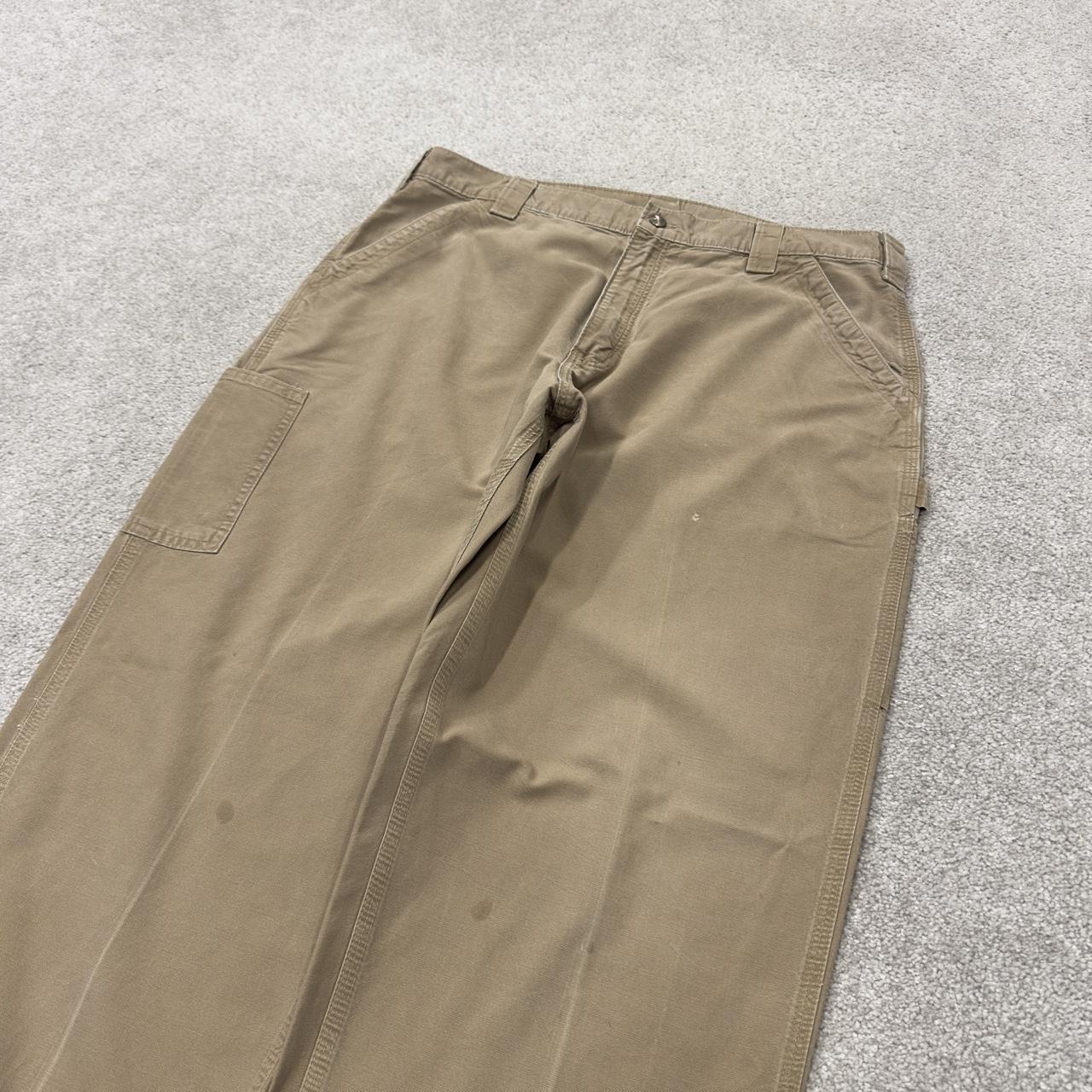 Tan baggy vintage Carhartt carpenter pants y2k Loose leg skater 2000s style workwear cargos