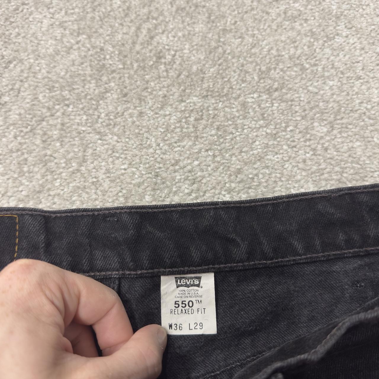 Levi’s 550 relaxed jeans y2k W34L30 black loose straight leg pants red tab logo