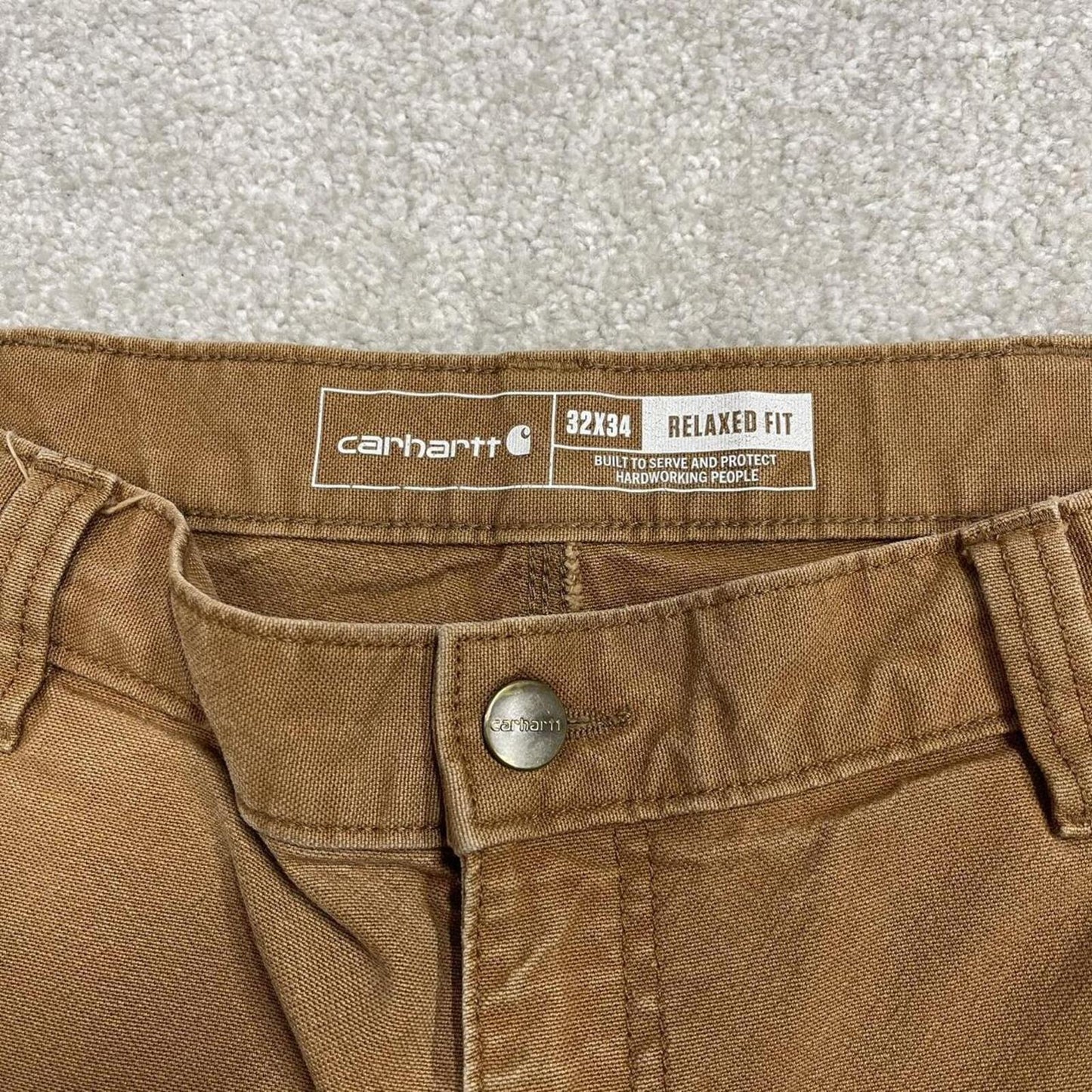 Carhartt cargo shorts y2k faded tan Double knee carpenter skater style work shorts