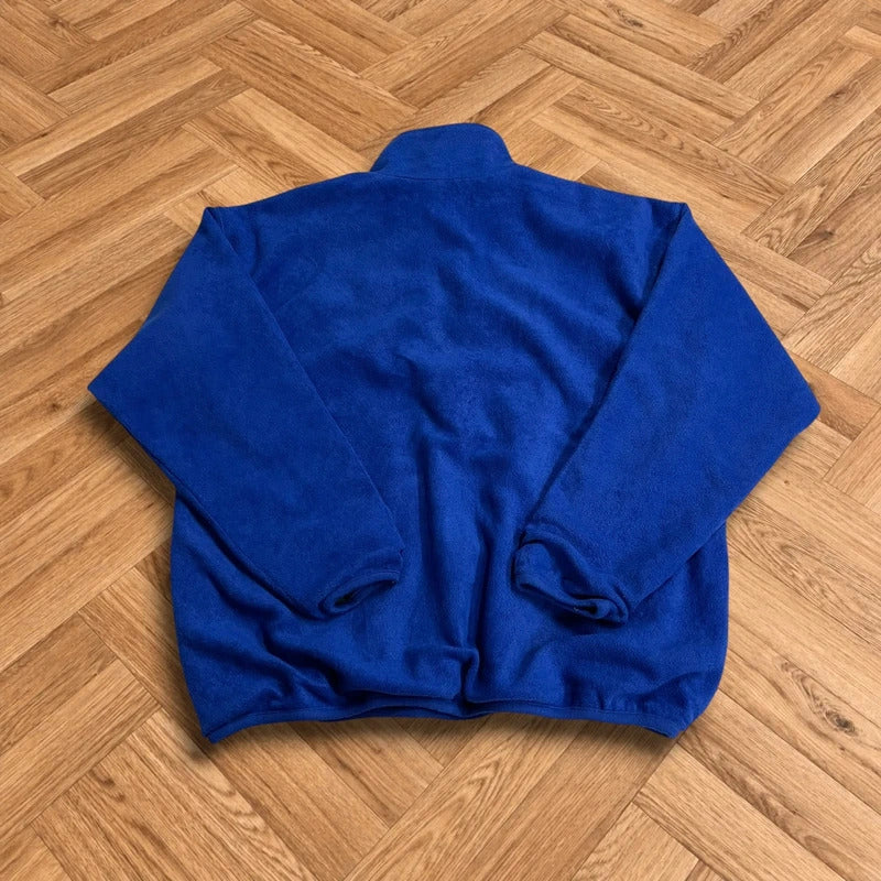 Vintage reversible Champion fleece jacket men's black blue quarter zip windbreaker coat