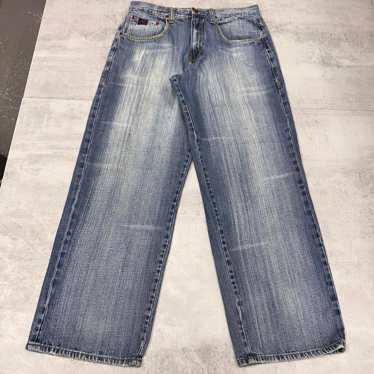Blue baggy Request jeans W34L32