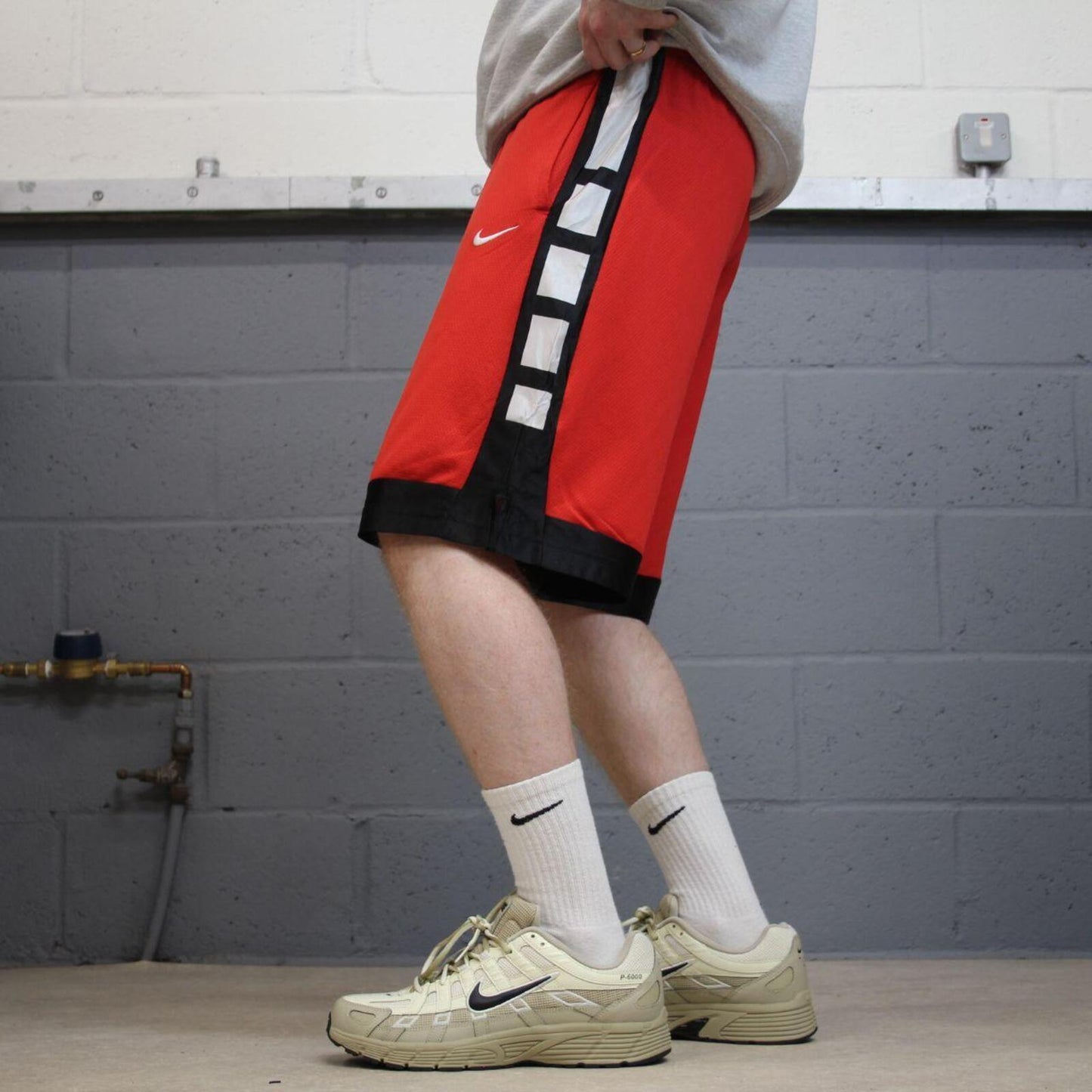 Long Nike sports shorts y2k red Basketball style comfy loose floaty summer gym shorts