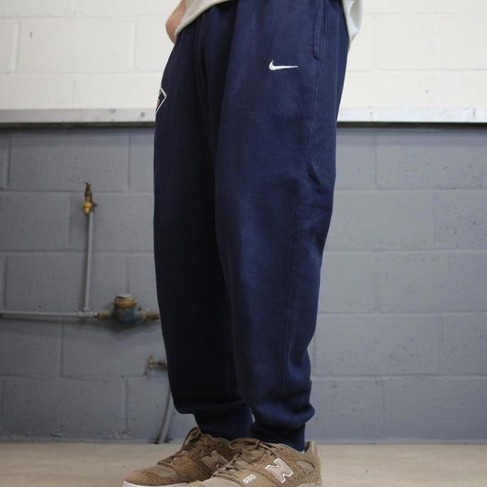 Navy Nike joggers L y2k style sportswear track pants loose fit embroidered logo