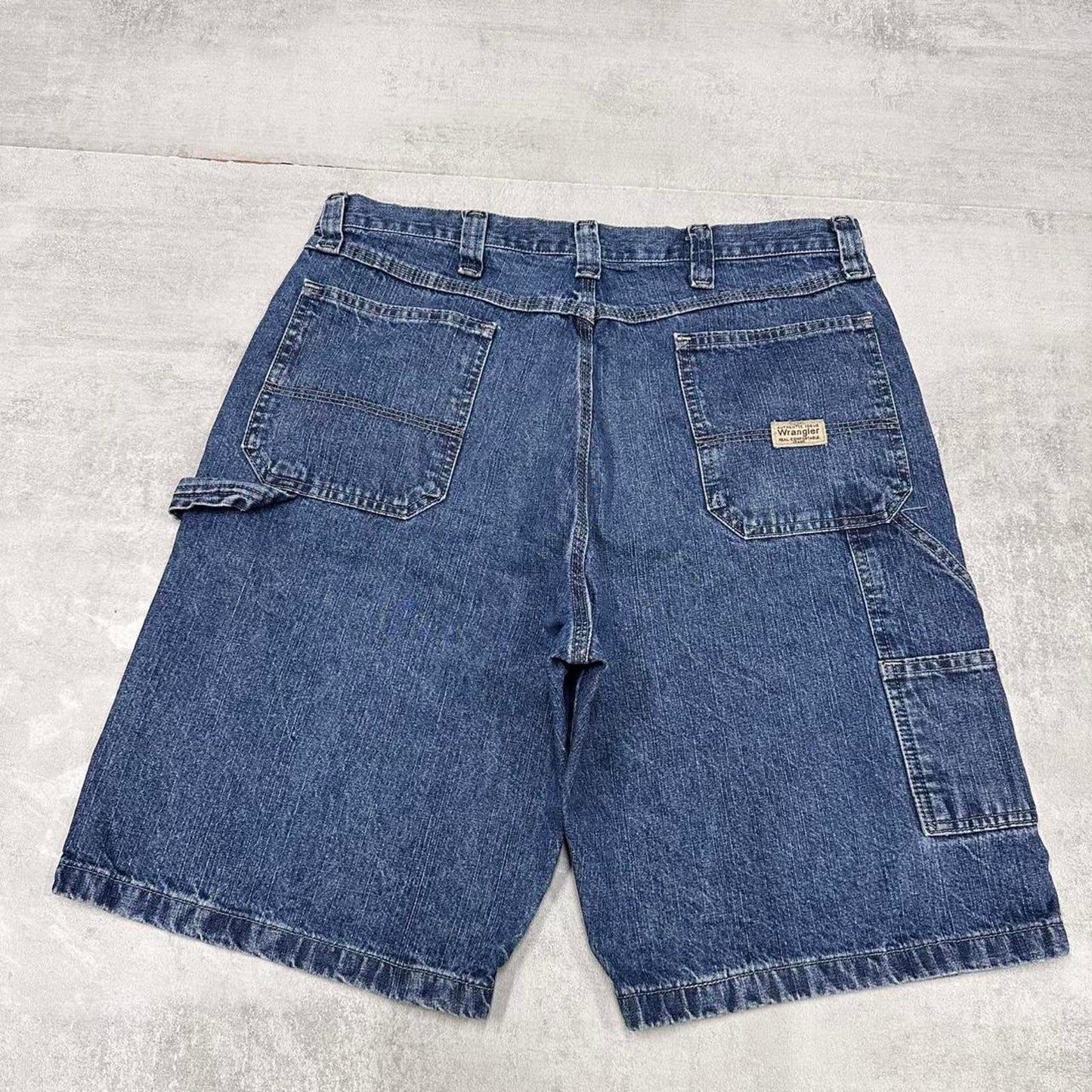 Mens Baggy Wrangler Carpenter Jorts W36 denim skater style cargo shorts