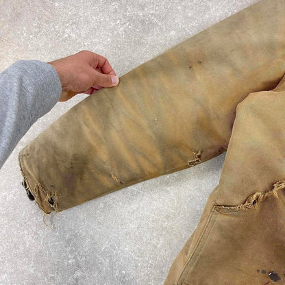 Vintage Carhartt jacket arctic chore coat XL tan distressed American canvas workwear streetwear