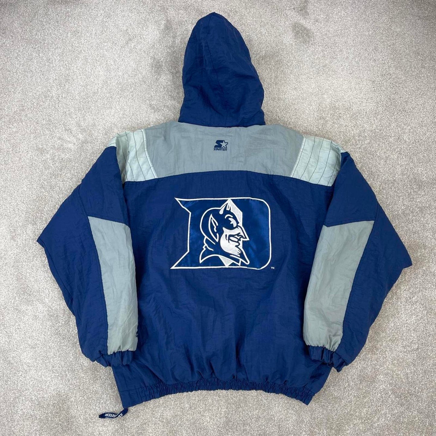 Blue grey Duke NHL Starter jacket XL pull over anorak