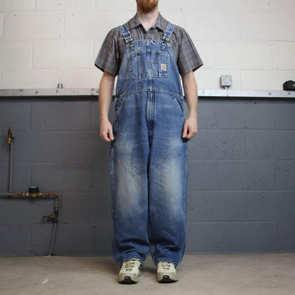 Carhartt baggy dungarees 00s denim overalls blue denim bib & brace utility workwear