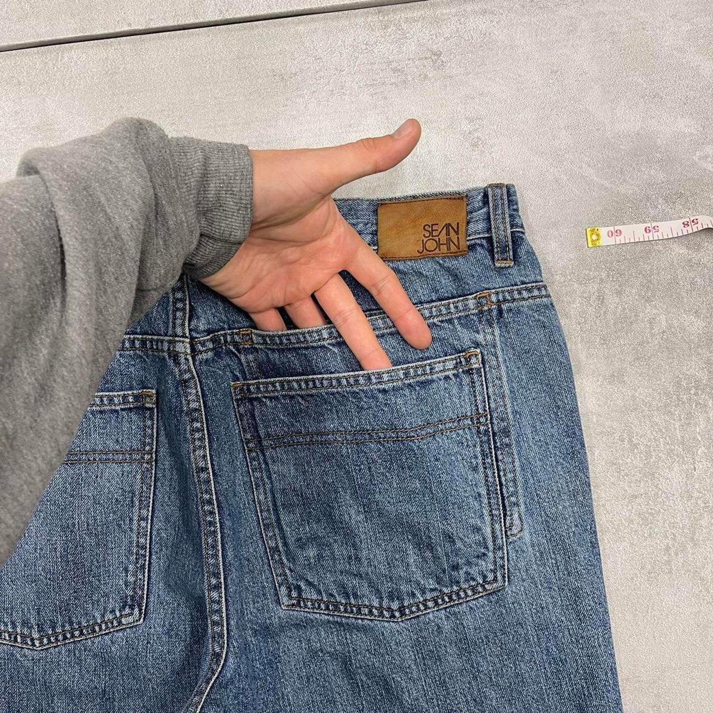 Blue embroidered Sean John jeans W36 L33 loose denim Y2K skater style jeans