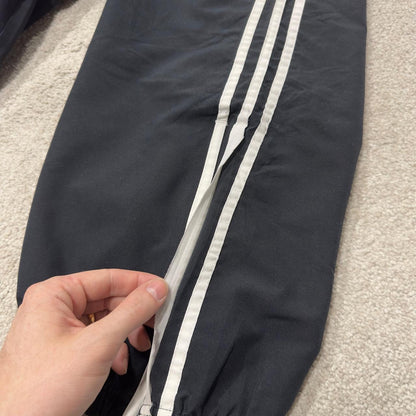 Adidas tracksuit bottoms black Y2K XL Embroidered logo, pockets, drawstring & elasticated waist