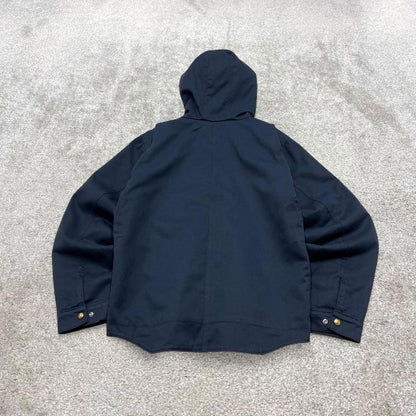 90s Carhartt hooded active jacket Medium navy bomber style American workwear coat