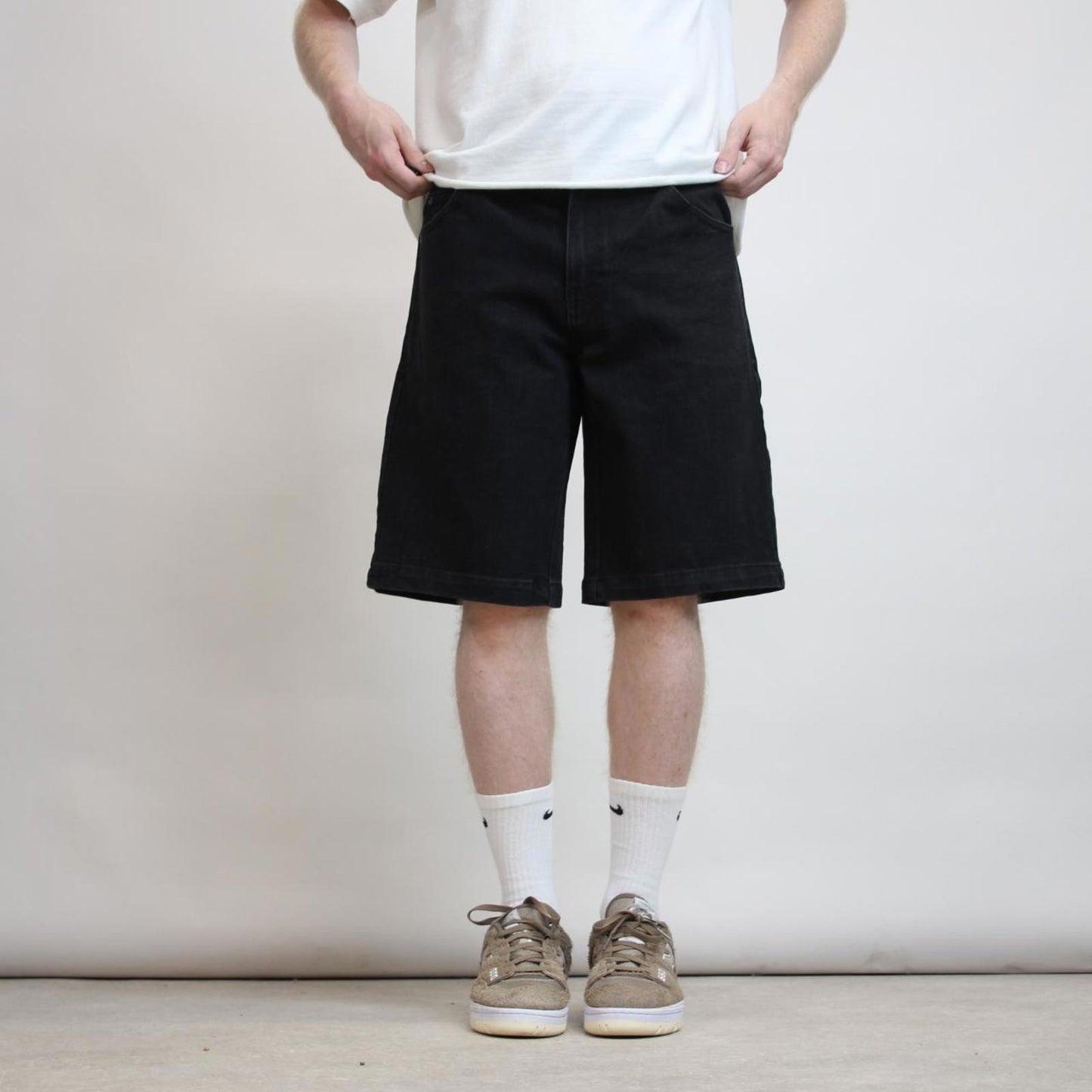 Black Dickies Skateboarding jorts W32 denim 90s style skater jean shorts