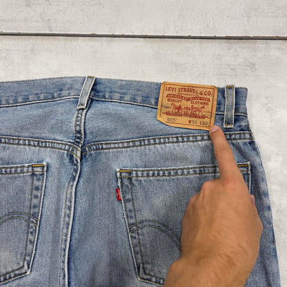 Blue Levis 505 jeans W36L30 regular fit denim straight leg skate style pants