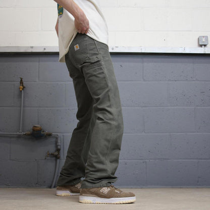 Green Carhartt carpenter jeans size 4x32 women's 90s style canvas cargos