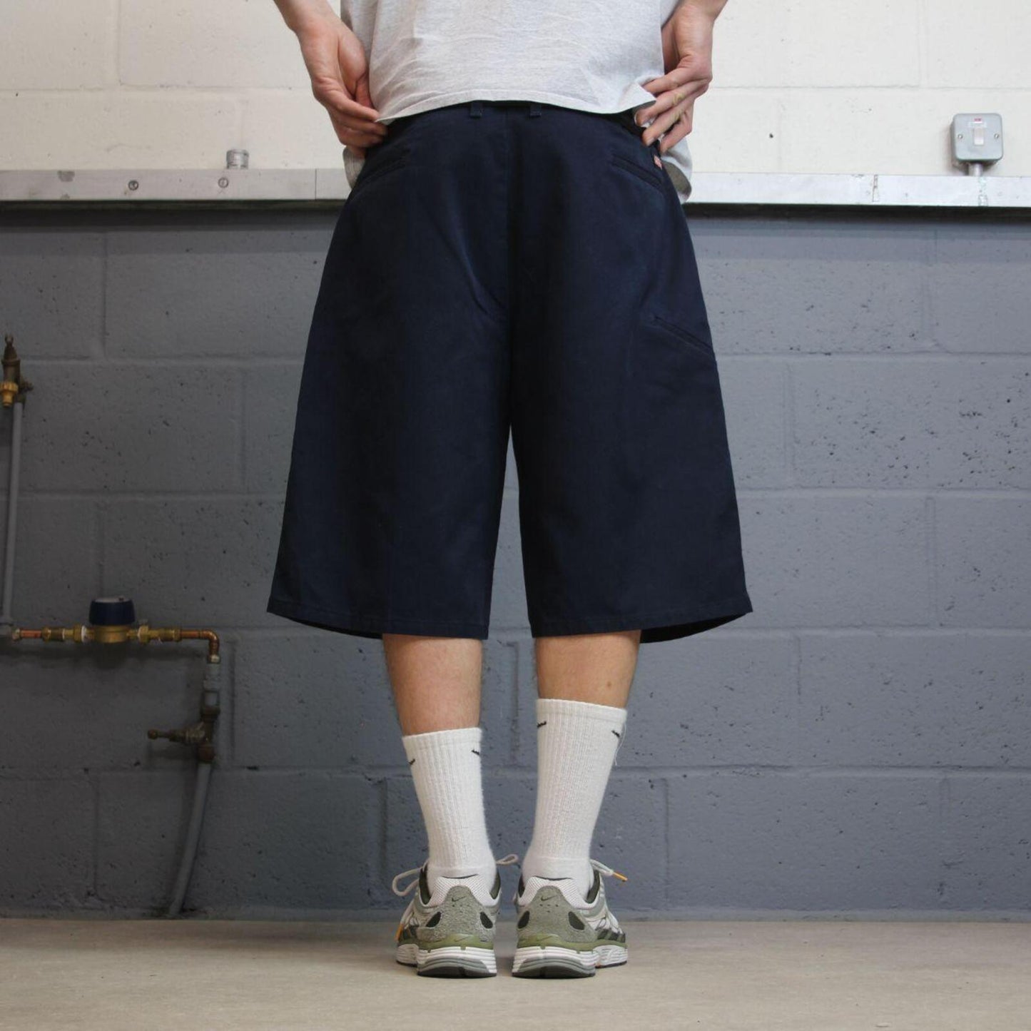 Extra baggy Dickies carpenter shorts navy Twill chino skater style shorts wide long leg