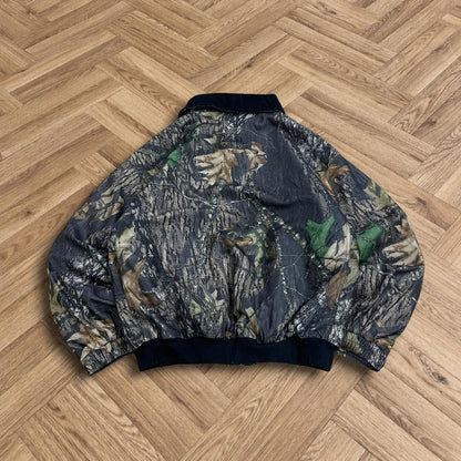 Vintage Cabela's camo jacket y2k Boxy fit Mossy Oak camouflage bomber fleece jacket