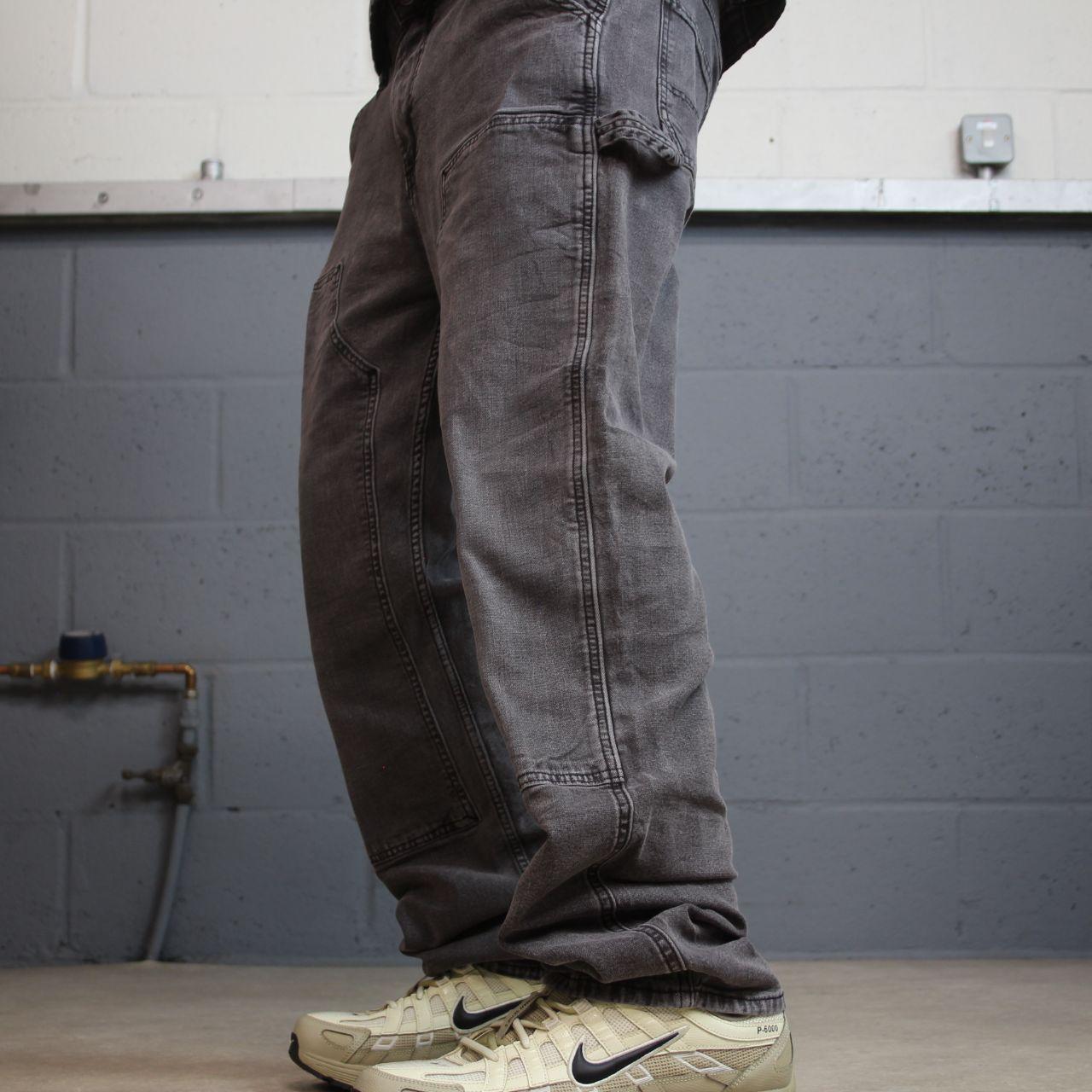 Old Navy Y2K denim carpenter jeans W36L32 grey Straight leg double knee flex skater pants