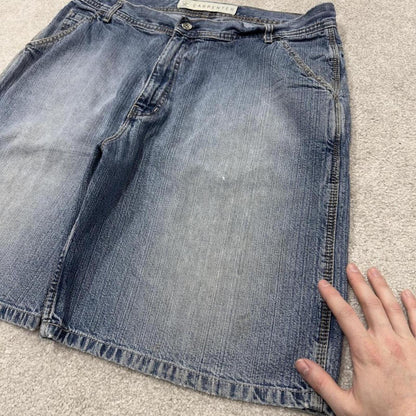 Y2K denim carpenter shorts blue Loose Arizona skater style cargo surf jorts