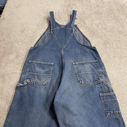Carhartt baggy dungarees 00s denim overalls blue Patch logo and adjustable straps