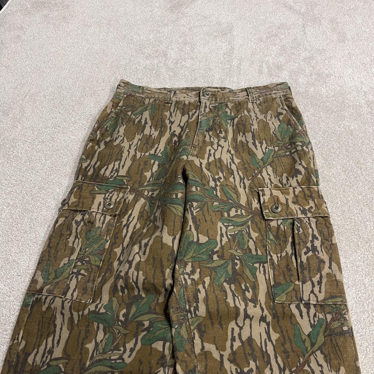 Vintage baggy realtree style camo cargo pants Y2K brown 100% cotton thick fleece tree camouflage