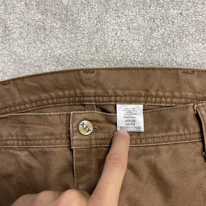 Washed brown carpenter jeans y2k W34L28 Key Workwear straight leg canvas skater pants