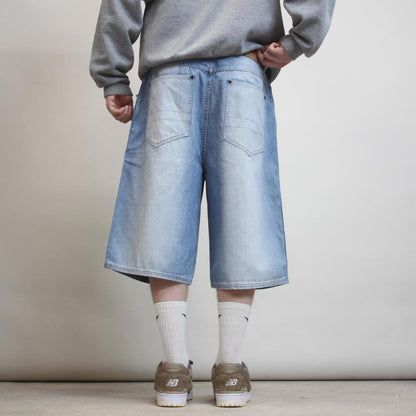 Baggy Ecko Unltd denim shorts W34 long wide leg 90s style skater jorts