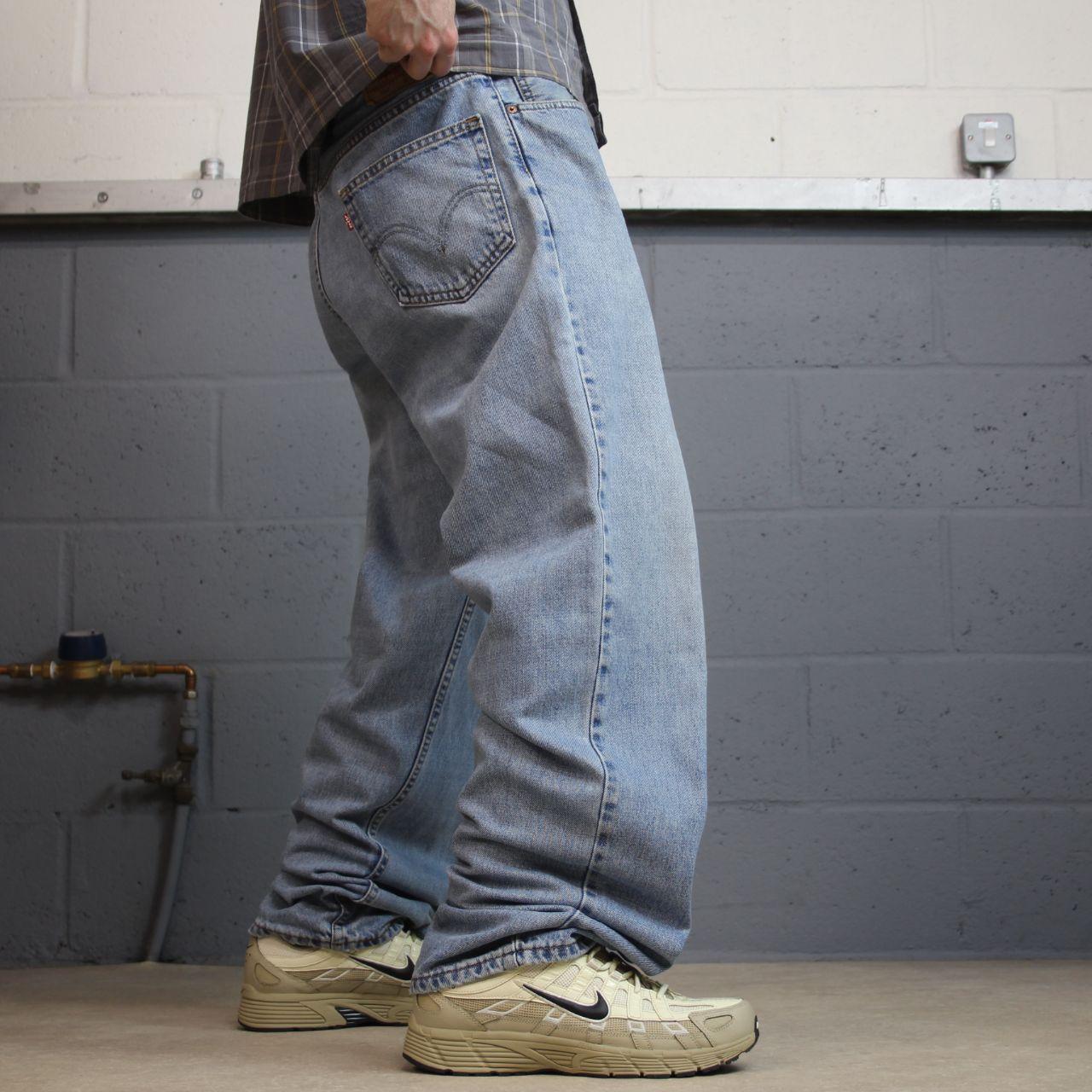 Levi’s baggy jeans Y2K W36L34 blue Levi’s 550 relaxed fit surf style pants red tab logo