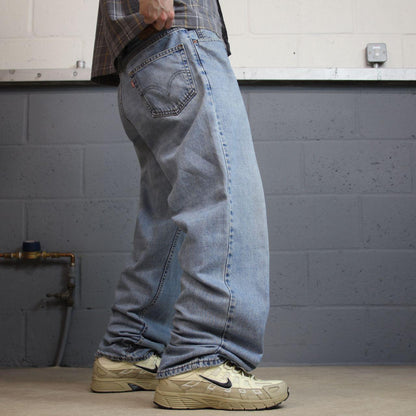 Levi’s baggy jeans Y2K W36L34 blue Levi’s 550 relaxed fit surf style pants red tab logo