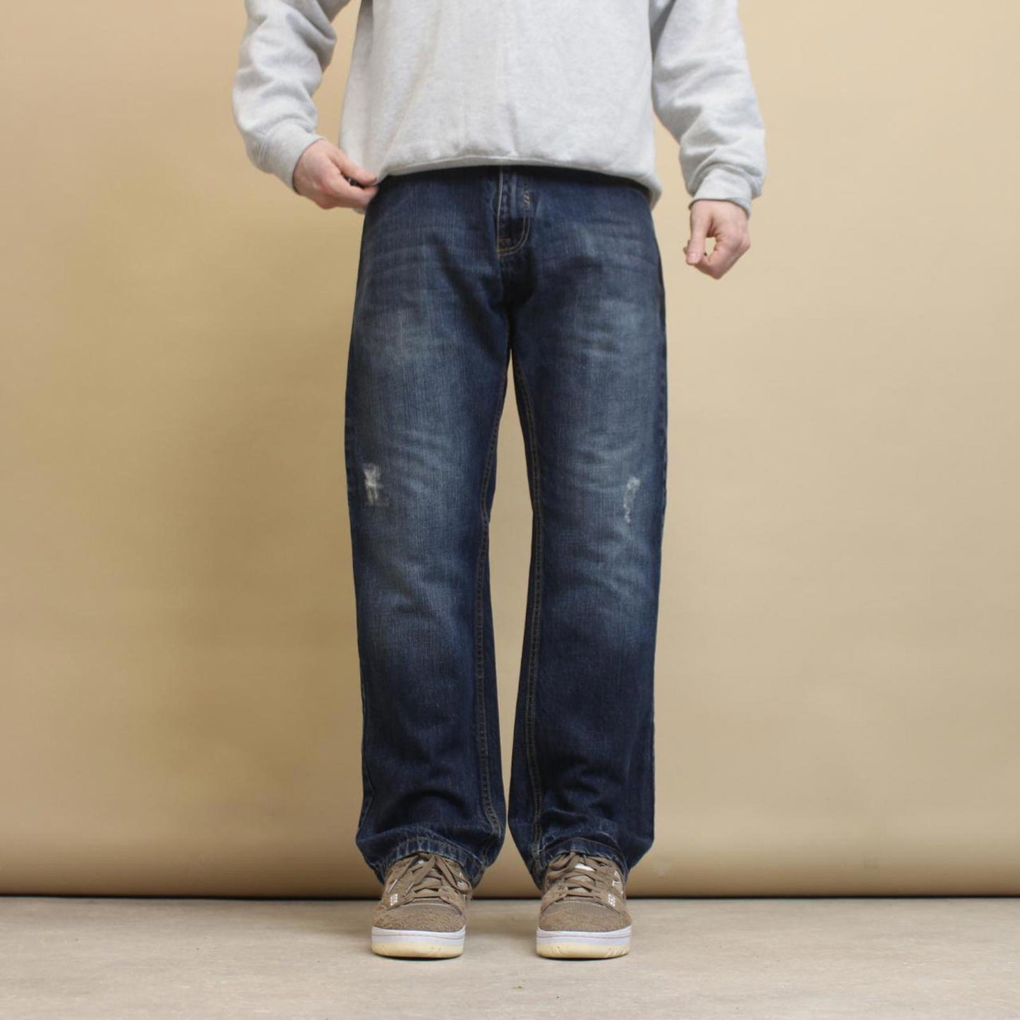 Blue A. Prodigee jeans W30L30 Y2K distressed style hip hop jeans