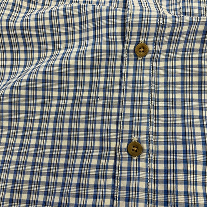 North Face checkered short sleeve shirt blue TNF Festival style surf check shirt