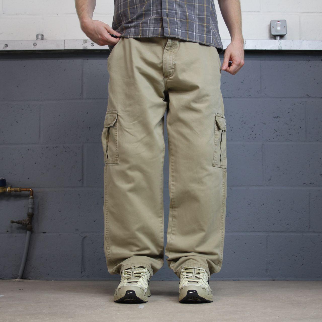 Baggy Wrangler cargo pants relaxed y2k khaki Loose straight leg relaxed skater work pants