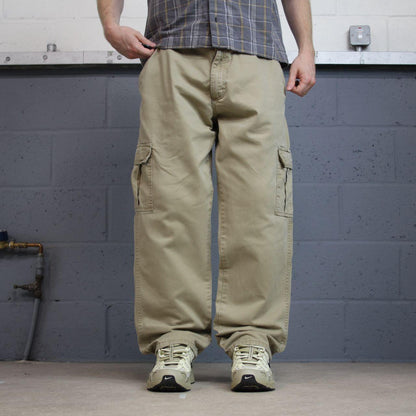 Baggy Wrangler cargo pants relaxed y2k khaki Loose straight leg relaxed skater work pants
