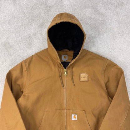 Vintage Carhartt hooded active jacket XL Hamilton Brown canvas bomber