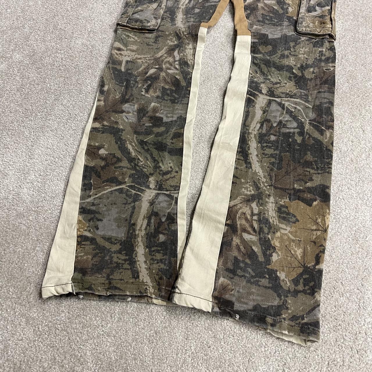 Y2K bootcut camo jeans paneled style green Another Hype Piece  bootcut cargo pants