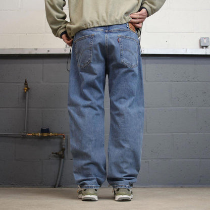 00s Levis 505 jeans y2k 90s casual style W38L29 straight leg blue 5 pocket denim pants autumn