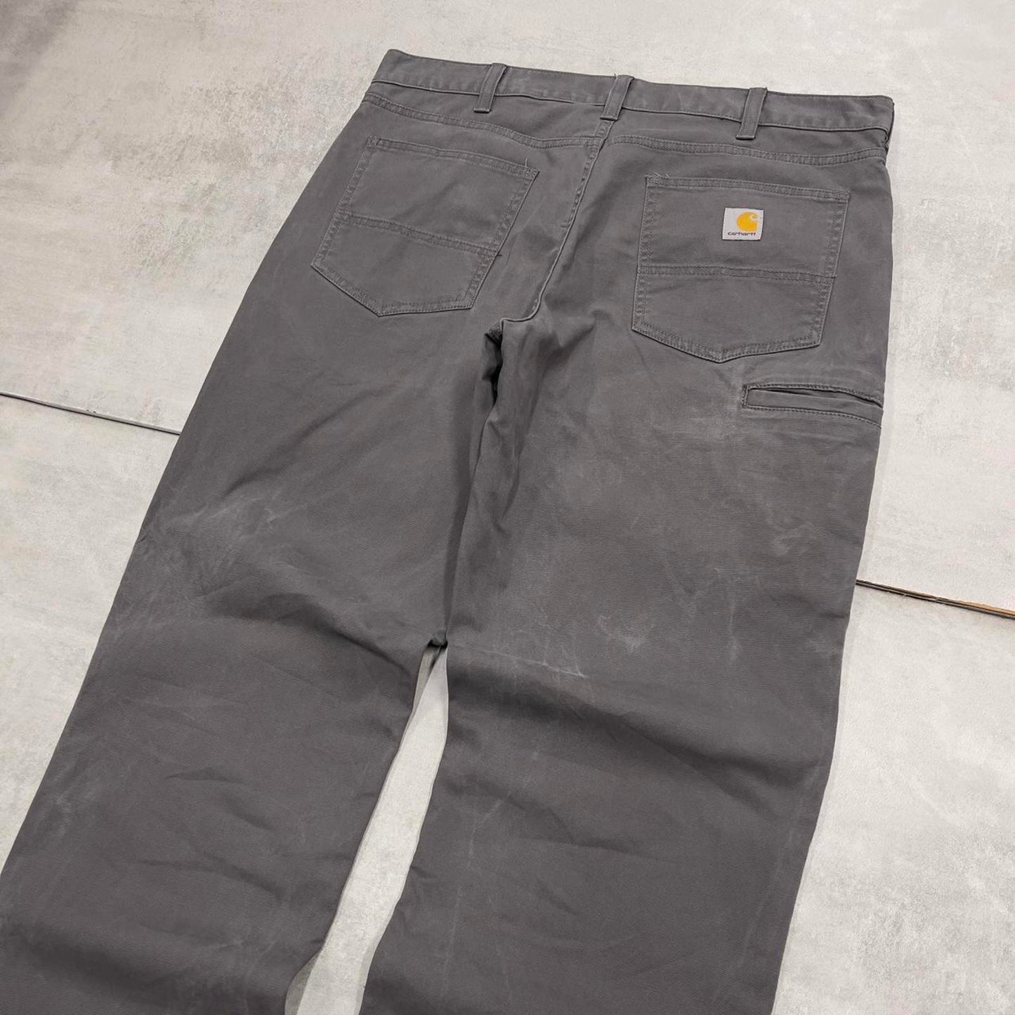 Carhartt carpenter pants W36L32 90s style skater canvasy loose Grey cargos