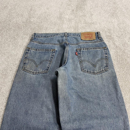 Y2K Levi’s 550 jeans W30L30 straight leg relaxed blue Relaxed fit 5 pocket pants red tab logo