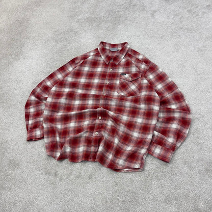 Red checkered Columbia technical flannel shirt XL men's long sleeve button up autumn y2k style