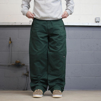 Baggy Dickies double knee carpenter pants W34L34 green 90s skate style loose leg cargos