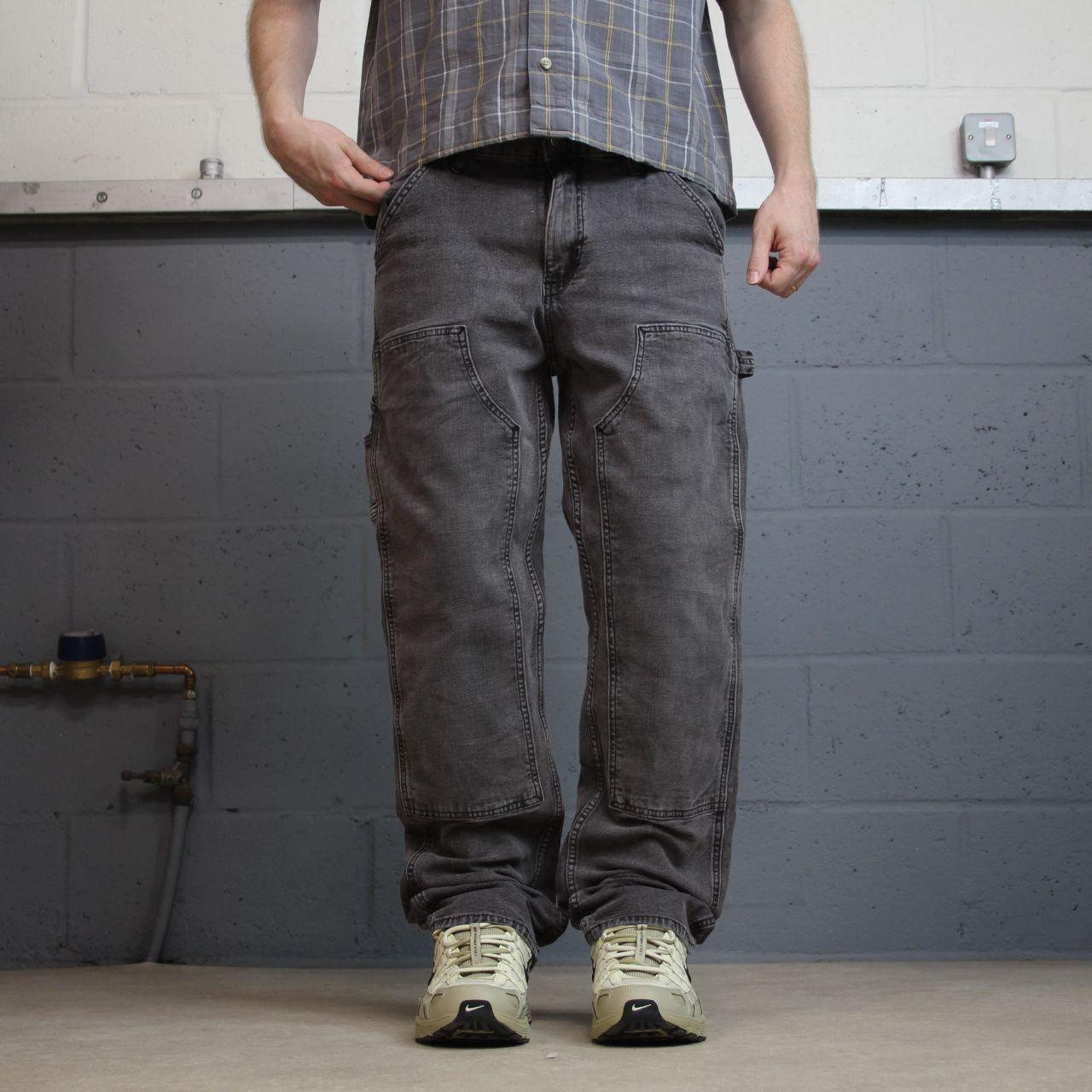 Old Navy Y2K denim carpenter jeans W36L32 grey Straight leg double knee flex skater pants
