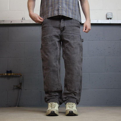 Old Navy Y2K denim carpenter jeans W36L32 grey Straight leg double knee flex skater pants