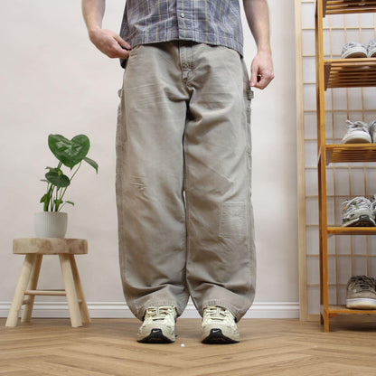 Vintage baggy carhartt carpenter pants y2k Loose fit wide leg utility workwear cargo trousers