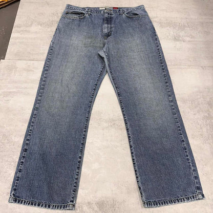 Blue baggy Quiksilver jeans W38L32 loose denim 90s style skater jeans