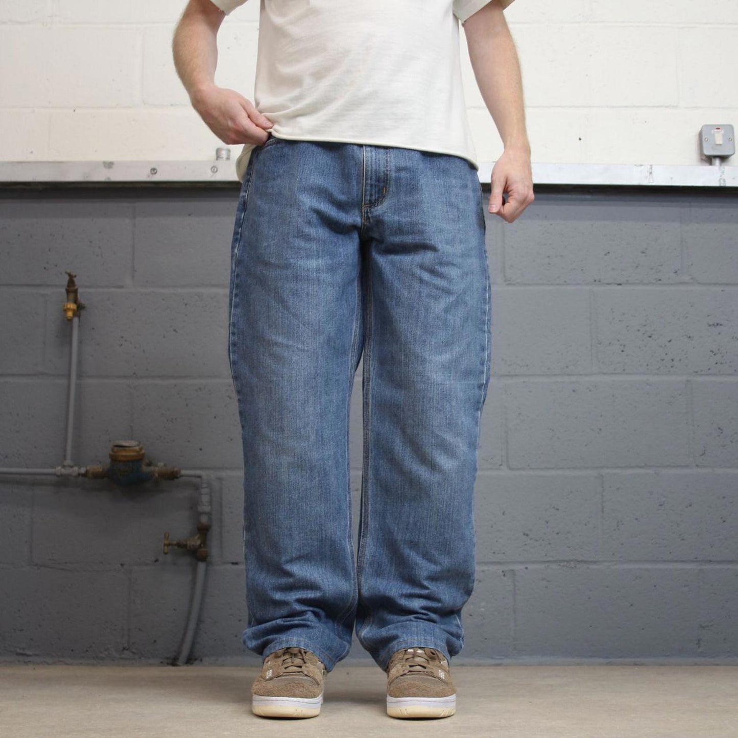 00s Carhartt jeans casual workwear W35L32 skater style loose blue denim 5 pocket pants streetwear