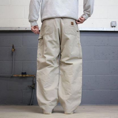 Y2K baggy fit Carhartt work pants wide leg beige Loose skater cargo carpenter trousers