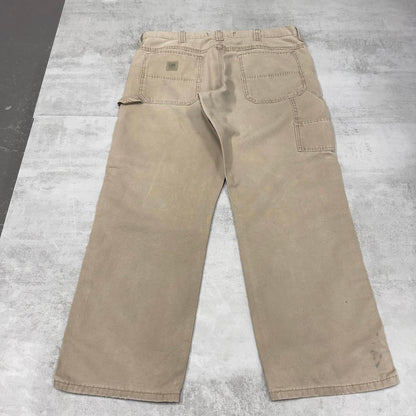 Baggy Lee carpenter pants W38L30 Loose wide leg cargo pants 90s style beige