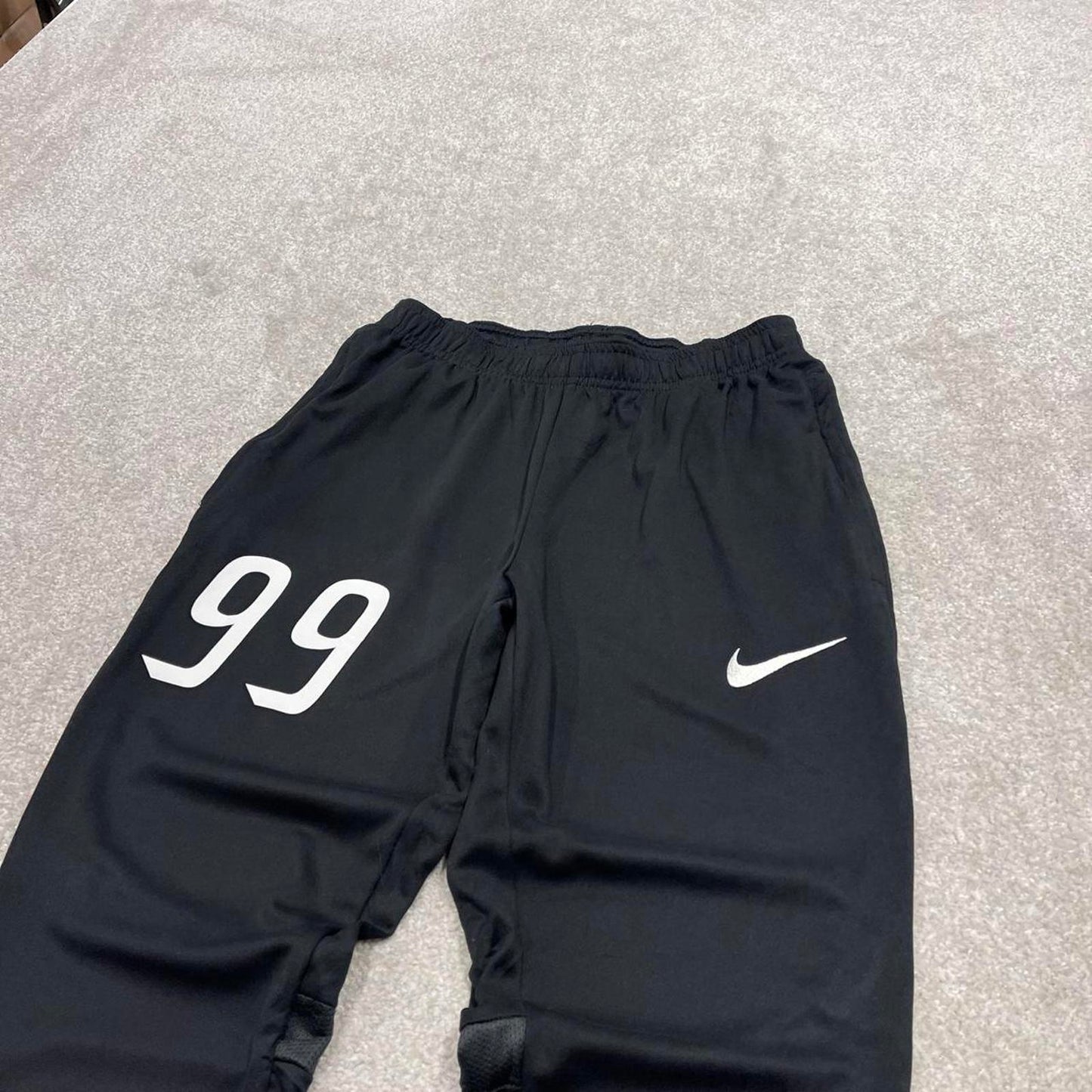 Y2k Nike tracksuit bottoms Small men's black slim joggers casual Dri-Fit gym wear track pants